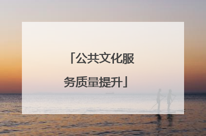公共文化服务质量提升