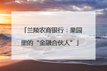 兰陵农商银行：果园里的“金融合伙人”
