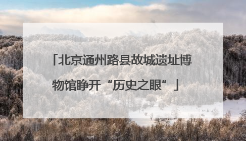 北京通州路县故城遗址博物馆睁开“历史之眼”