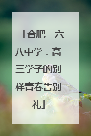合肥一六八中学：高三学子的别样青春告别礼
