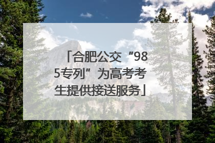合肥公交“985专列”为高考考生提供接送服务
