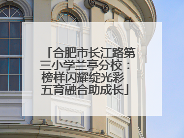 合肥市长江路第三小学兰亭分校：榜样闪耀绽光彩 五育融合助成长