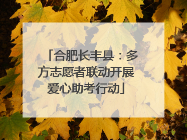 合肥长丰县：多方志愿者联动开展爱心助考行动