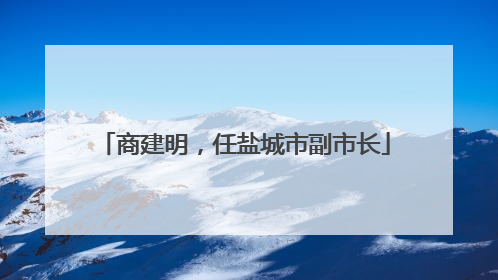 商建明，任盐城市副市长