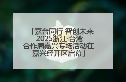 嘉台同行 智创未来 2025浙江·台湾合作周嘉兴专场活动在嘉兴经开区启幕