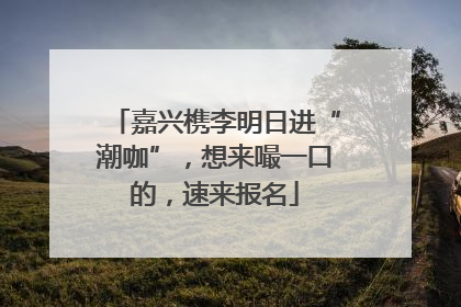 嘉兴槜李明日进“潮咖”，想来嘬一口的，速来报名