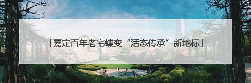 嘉定百年老宅蝶变“活态传承”新地标