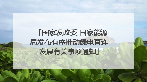 国家发改委 国家能源局发布有序推动绿电直连发展有关事项通知