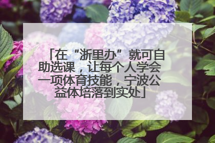 在“浙里办”就可自助选课，让每个人学会一项体育技能，宁波公益体培落到实处