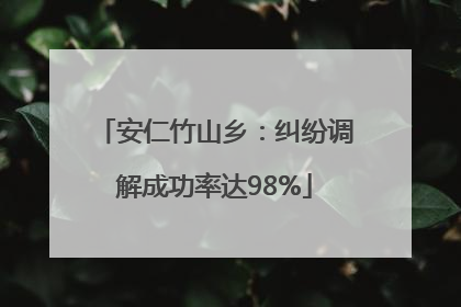 安仁竹山乡：纠纷调解成功率达98%