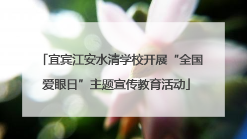宜宾江安水清学校开展“全国爱眼日”主题宣传教育活动