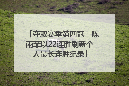 夺取赛季第四冠，陈雨菲以22连胜刷新个人最长连胜纪录
