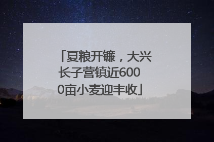 夏粮开镰，大兴长子营镇近6000亩小麦迎丰收