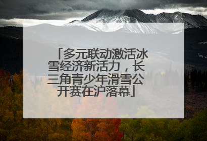 多元联动激活冰雪经济新活力，长三角青少年滑雪公开赛在沪落幕