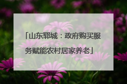 山东郓城：政府购买服务赋能农村居家养老