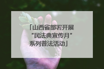山西省部署开展“民法典宣传月”系列普法活动