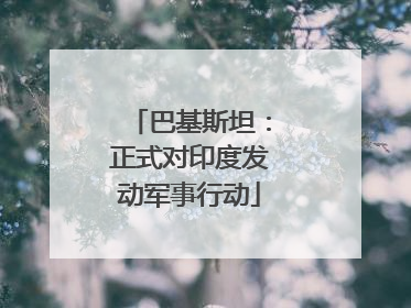 巴基斯坦：正式对印度发动军事行动