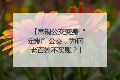 常规公交变身“定制”公交，为何老百姓不买账？