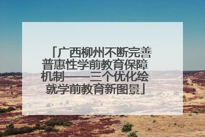 广西柳州不断完善普惠性学前教育保障机制——三个优化绘就学前教育新图景