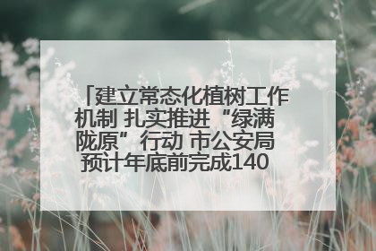 建立常态化植树工作机制 扎实推进“绿满陇原”行动 市公安局预计年底前完成1402亩绿化任务