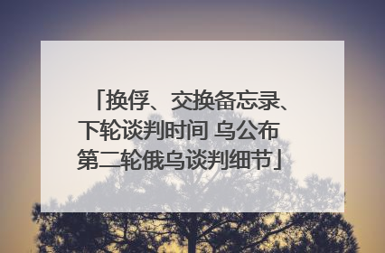 换俘、交换备忘录、下轮谈判时间 乌公布第二轮俄乌谈判细节
