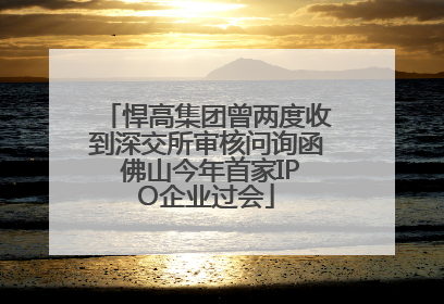 悍高集团曾两度收到深交所审核问询函 佛山今年首家IPO企业过会