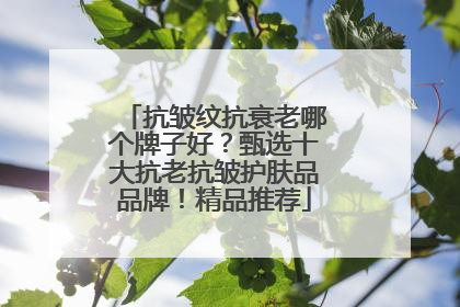 抗皱纹抗衰老哪个牌子好？甄选十大抗老抗皱护肤品品牌！精品推荐