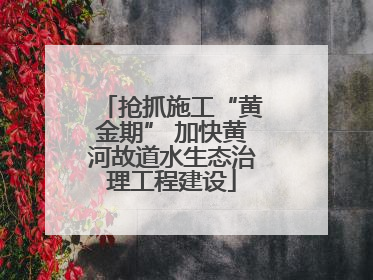 抢抓施工“黄金期” 加快黄河故道水生态治理工程建设