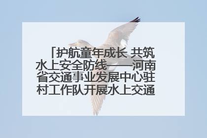 护航童年成长 共筑水上安全防线——河南省交通事业发展中心驻村工作队开展水上交通安全知识进校园活动