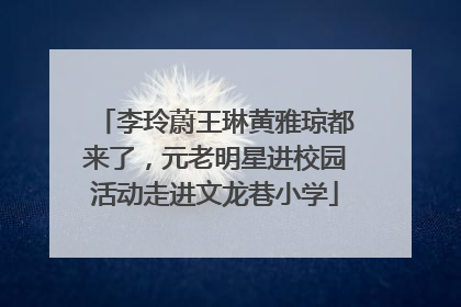 李玲蔚王琳黄雅琼都来了，元老明星进校园活动走进文龙巷小学