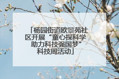 杨园街道欧景苑社区开展“童心探科学 助力科技强国梦”科技周活动