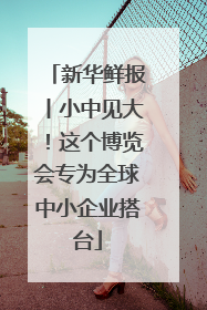 新华鲜报丨小中见大！这个博览会专为全球中小企业搭台