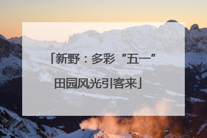 新野：多彩“五一” 田园风光引客来