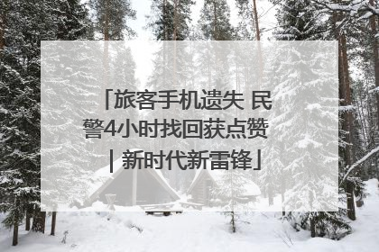 旅客手机遗失 民警4小时找回获点赞｜新时代新雷锋