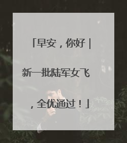 早安，你好｜新一批陆军女飞，全优通过！