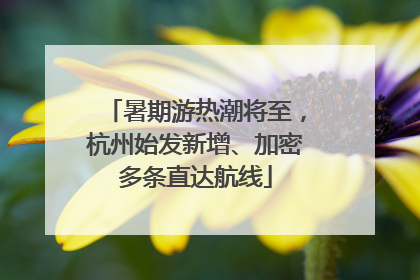 暑期游热潮将至，杭州始发新增、加密多条直达航线