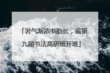 暑气渐浓书韵长，省第九届书法高研班开班