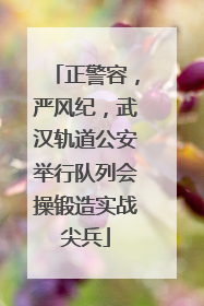 正警容，严风纪，武汉轨道公安举行队列会操锻造实战尖兵