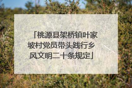 桃源县架桥镇叶家坡村党员带头践行乡风文明二十条规定