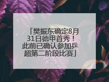 樊振东确定8月31日德甲首秀！此前已确认参加乒超第二阶段比赛