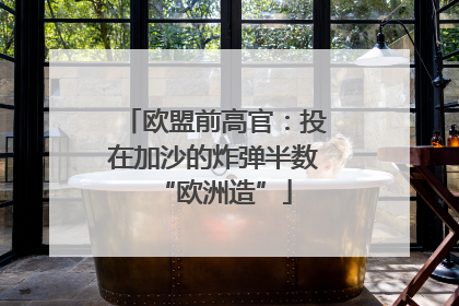 欧盟前高官：投在加沙的炸弹半数“欧洲造”
