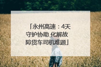 永州高速：4天守护协助 化解故障货车司机难题
