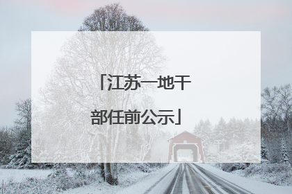 江苏一地干部任前公示