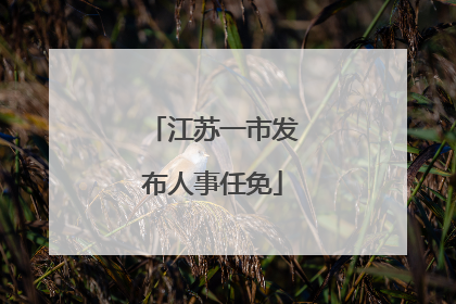 江苏一市发布人事任免
