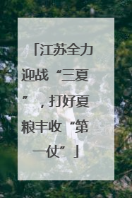 江苏全力迎战“三夏”，打好夏粮丰收“第一仗”