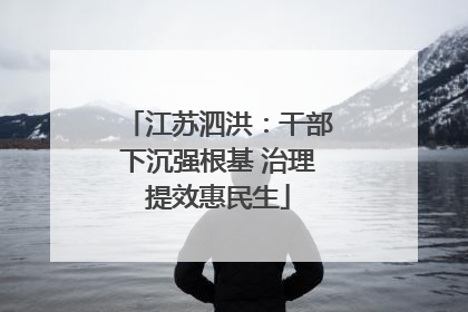 江苏泗洪：干部下沉强根基 治理提效惠民生