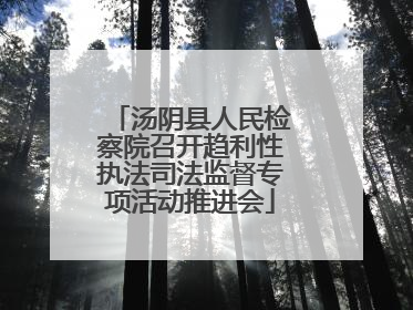 汤阴县人民检察院召开趋利性执法司法监督专项活动推进会