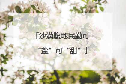 沙漠腹地民勤可“盐”可“甜”