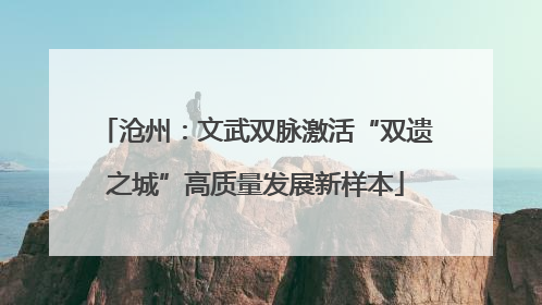 沧州：文武双脉激活“双遗之城”高质量发展新样本