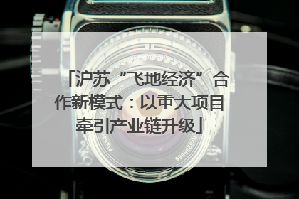 沪苏“飞地经济”合作新模式：以重大项目牵引产业链升级